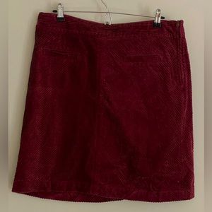 Maroon corduroy mini skirt